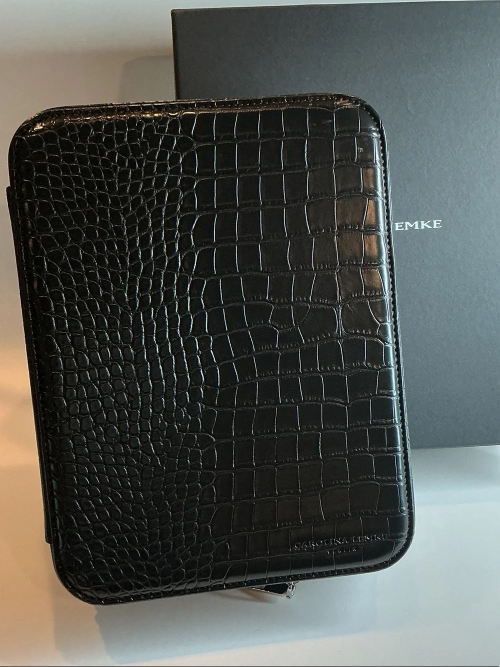 Carolina Lemke Croc Embossed Sunglasses Jewelry Travel Storage Case (new in box)